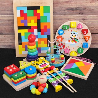 [COMBO SIÊU RẺ] Bộ combo 8 loại đồ chơi gỗ phát triển trí tuệ cho bé, đồ chơi giáo dục sớm, giáo cụ Montessori