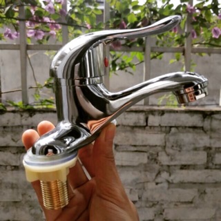 Củ sen vòi lavabo chậu rửa nóng lạnh 2 chân