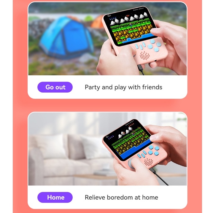 Máy chơi game cầm tay G7 666 trò chơi màu sắc HD vui nhộn dành cho trẻ em