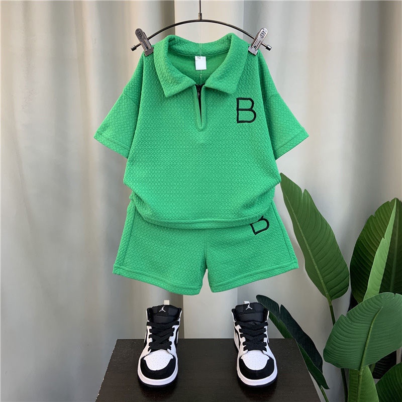 [Bán Chạy] Set Áo Thun polo Tay Ngắn Và Quần Ngắn Thời Trang Đẹp Trai Phong Cách Đường Phố Cá Tính Cho Bé Trai