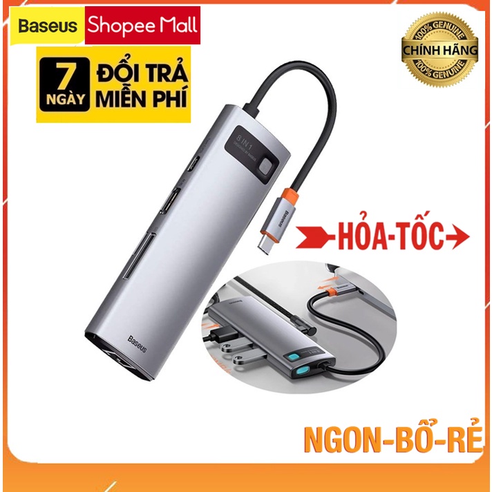 Hub Type C Baseus 8 in 1 cho Laptop Macbook Máy Tính