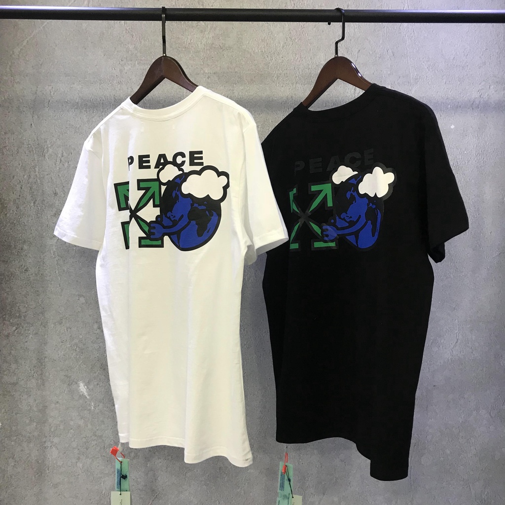 Off WHITE Áo Thun Ngắn Tay In Hình Thời Trang Cho Nam Nữ