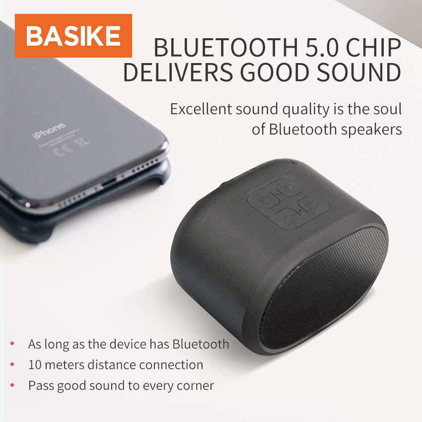 [kho địa phương] Loa bluetooth mini sạc Micro USB phát lại thời gian dài thanh cao và cáp sạcThiết kế chống thấm