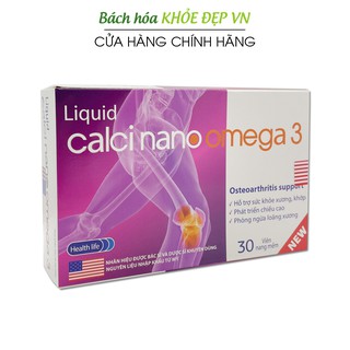 Viên uống canxi Liquid Calci Nano Omega 3 phát triển chiều cao - 30 viên [Liquid Calci Nano Omega 3 Vỉ 30v]