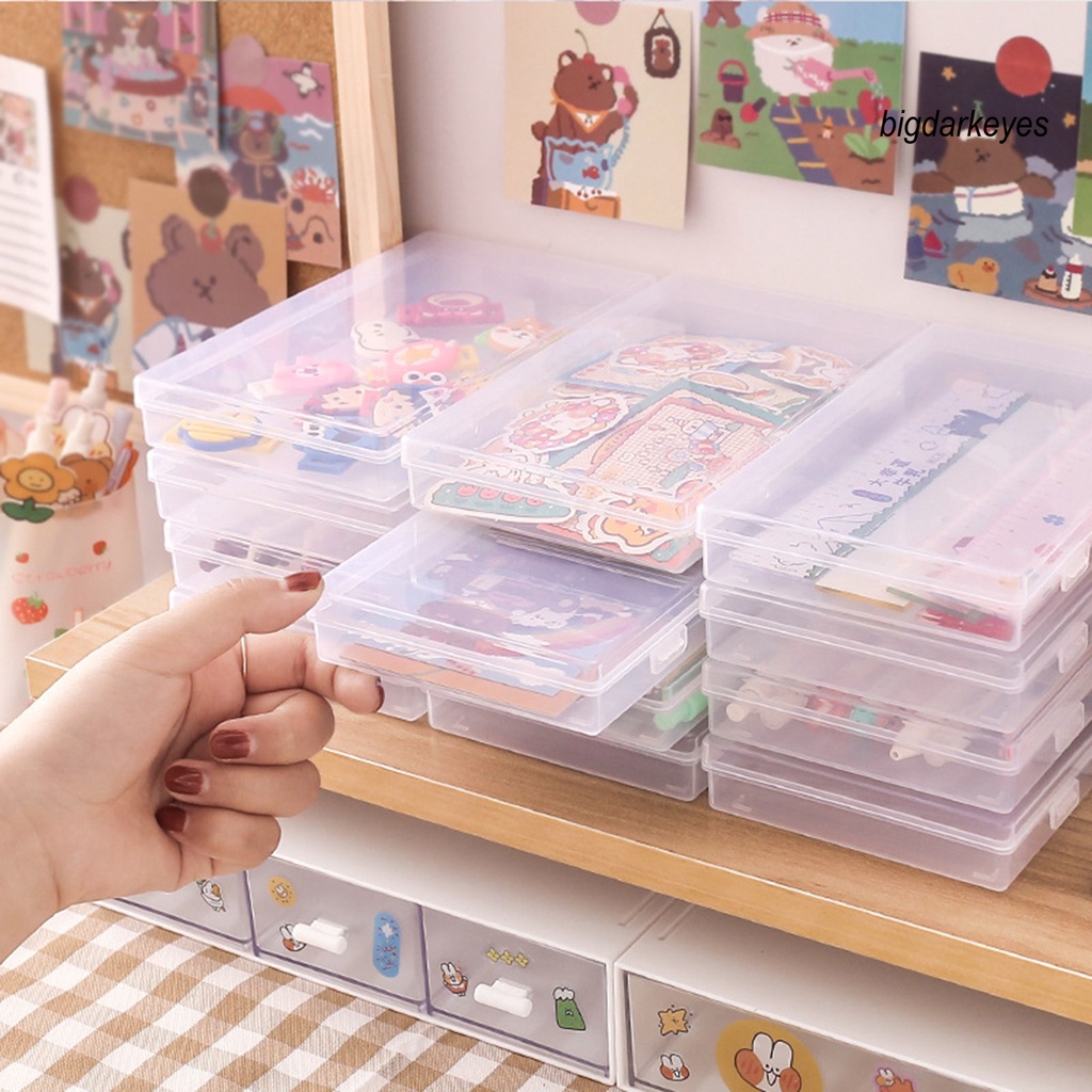 Hộp Đựng Đồ Dùng Bằng Nhựa Chống Bụi Có Nắp Đậy Tiện Dụng Cho Học Sinh