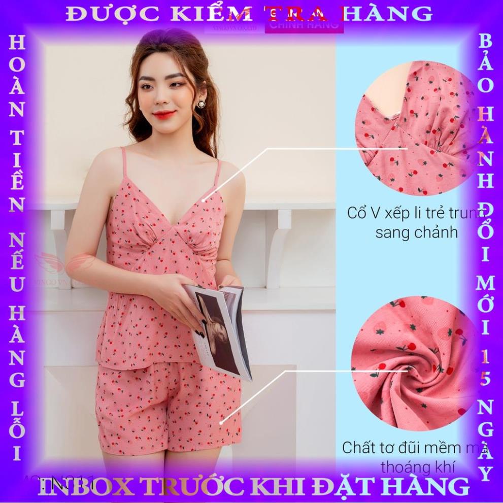 Đồ Bộ 2 Dây Nữ Mặc Nhà Mùa Hè VINGO Tơ Đũi Mềm Mát Áo Hai Dây Quần Đùi Trẻ Trung Thoải Mái N311 VNGO nguyenvan