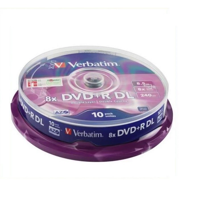 Đĩa trắng DVD+R DL 8.5GB Verbatim (Hộp 10 Đĩa)