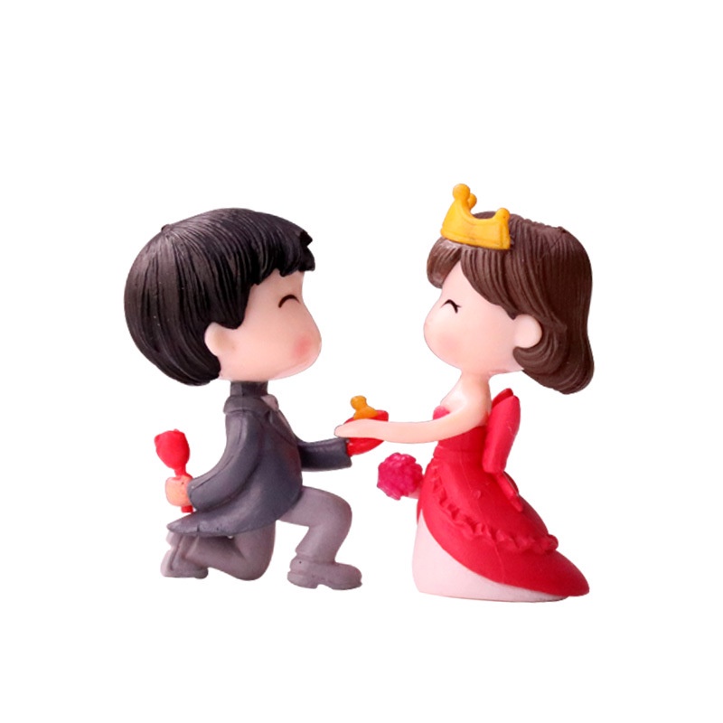 Mô Hình Búp Bê Cô Dâu Chú Rể Mini Để Bàn Trang Trí Bánh Cưới