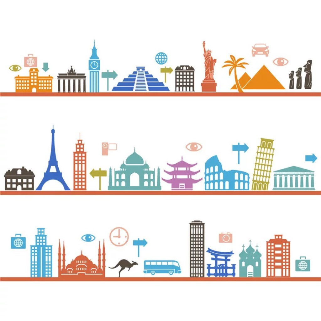 Decal trang trí kính cao cấp mẫu Thành Phố Tuổi Thơ (60cm x 58cm)