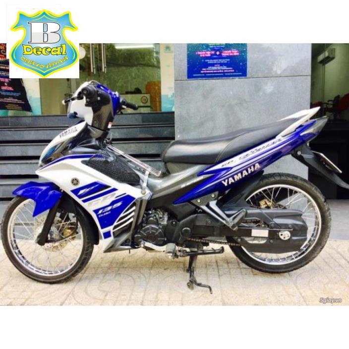 ( Quí khách vui lòng mang ra tiệm cho thợ dán ) Tem EX 2014 TRẮNG XANH GP TEM IN [Bi Decal]