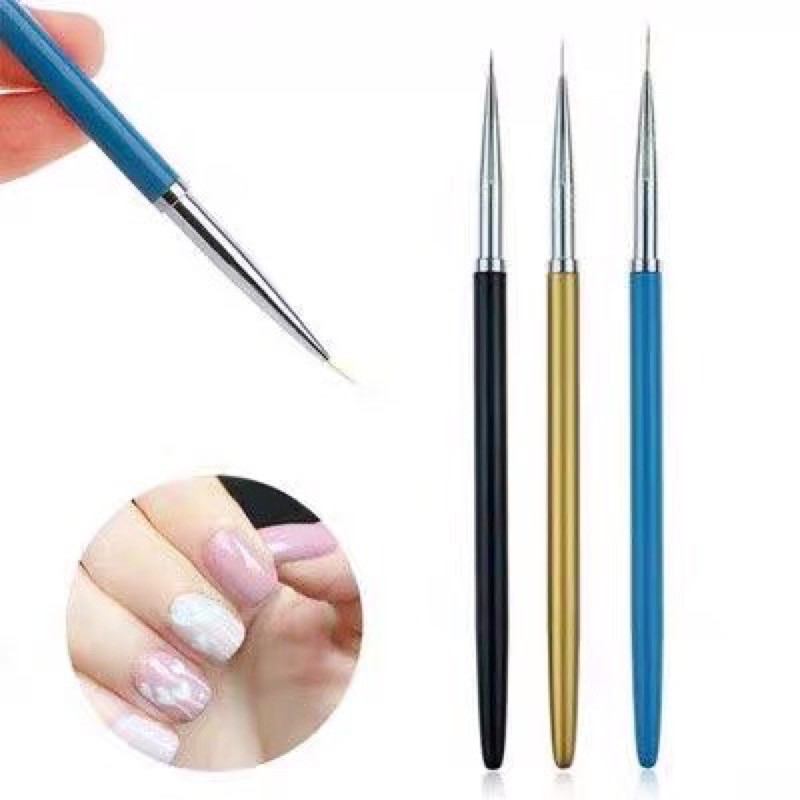 sét cọ 3 cọ nét skinnail 3 màu 3 kích cỡ khác nhau 1 cọ dài 1 cọ vừa 1 cọ ngắn , cán gỗ dễ sử dụng , thiết kế mẫu móng .