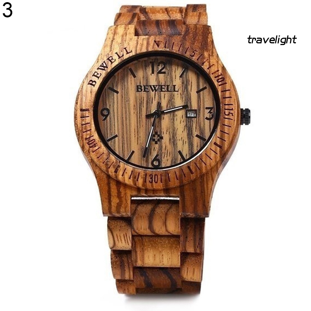 【TL】Men Luxury Natural Maple Wooden Handmade Quartz Movement Casual Wrist Watch