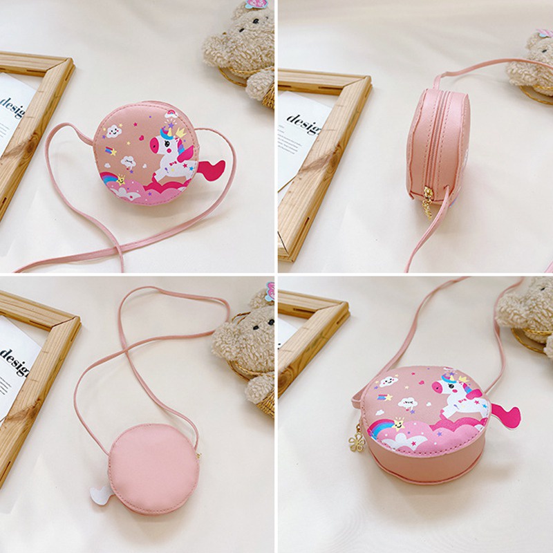Túi Đeo Chéo Vai Đựng Tiền Xu Mini Họa Tiết Hoạt Hình Dễ Thương Dành Cho Trẻ Em