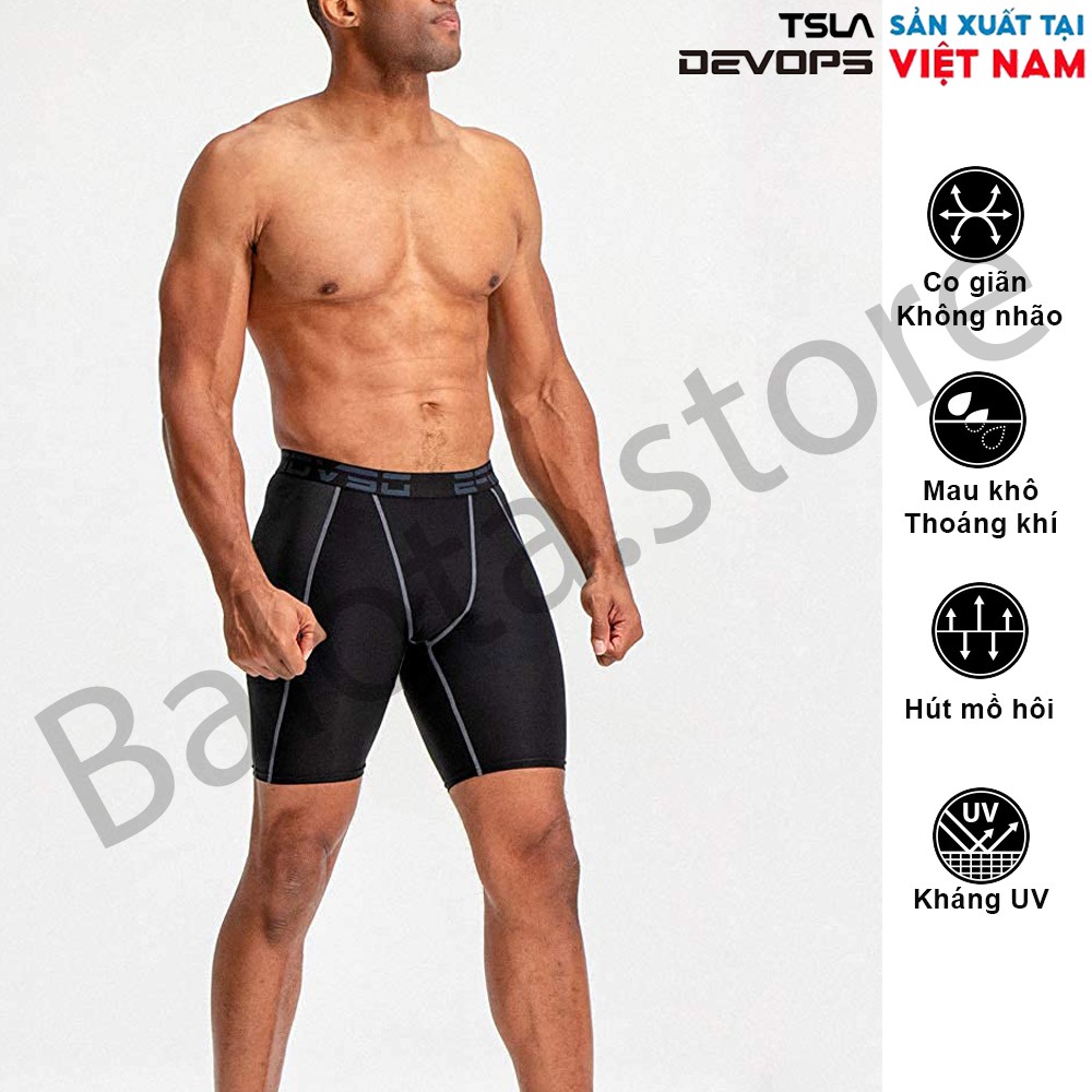 Quần legging nam Devops ngắn có túi phù hợp cho các môn chạy bộ, đạp xe, tập tạ, yoga, gym fitness và đá bóng… | BigBuy360 - bigbuy360.vn