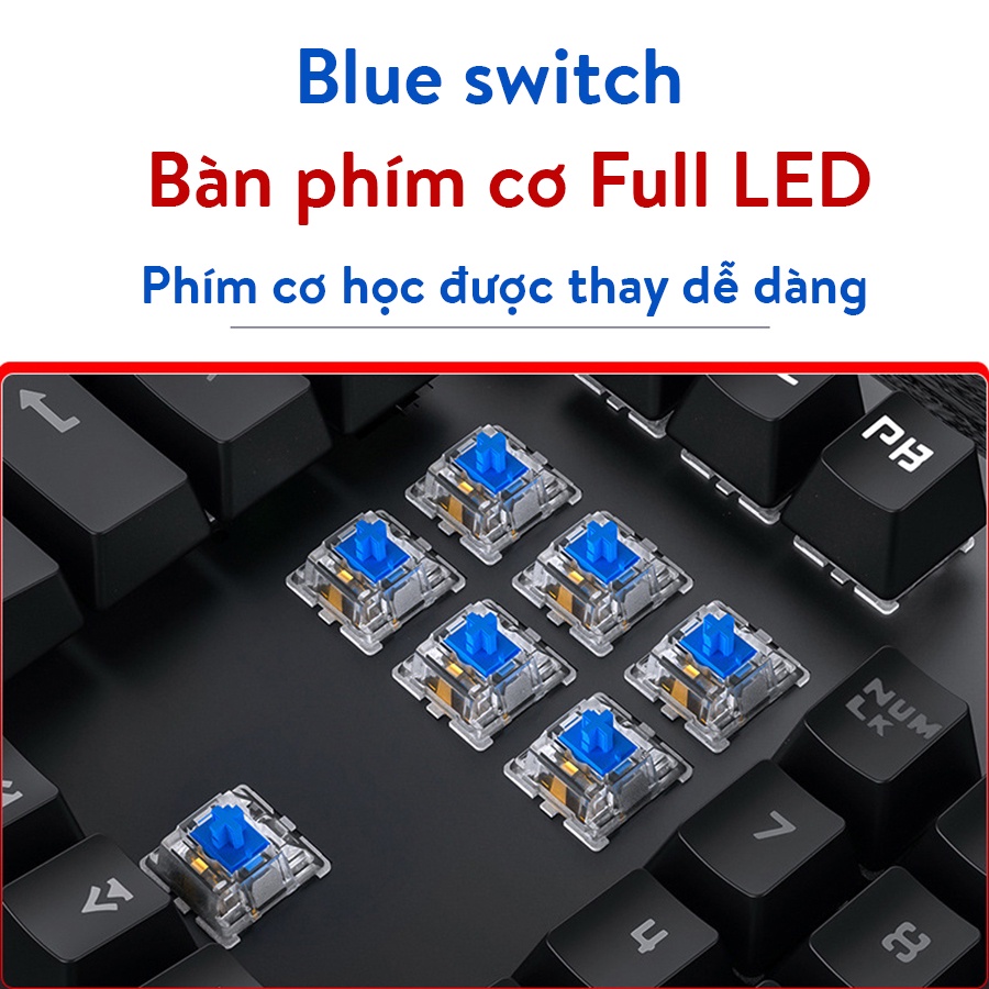 [Mã 154ELSALE2 giảm 7% đơn 300K] Bàn phím cơ Coputa Bàn phím máy tính laptop gaming Full LED RGB T907