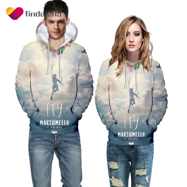 Áo Hoodie Tay Dài In Hình Dj Marshmello 3d Thời Trang Unisex