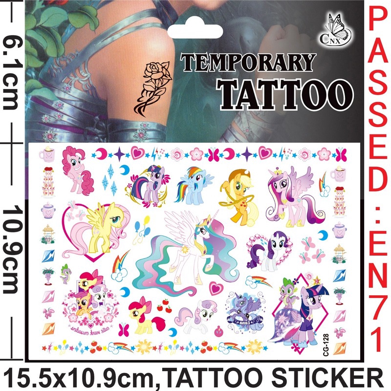 Hình xăm dán tạm thời họa tiết hoạt hình my little pony xinh xắn cho bé