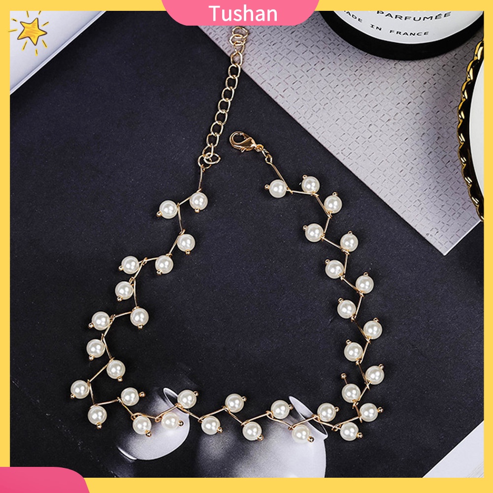 Vòng Cổ Choker Đính Ngọc Trai Nhân Tạo Thời Trang