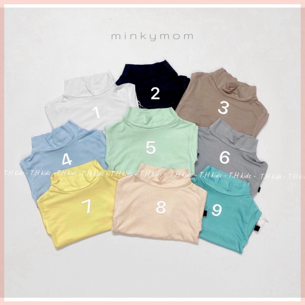 Áo Dài Tay Cao Cổ Cao 3 Phân Trơn Chất Thun Lạnh Cho Bé Minky Mom LILIKIDS AP11