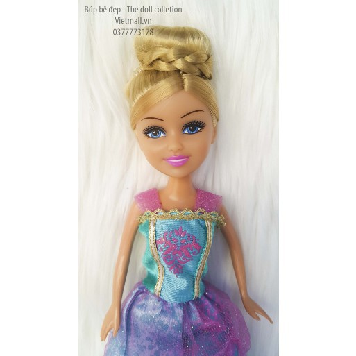 Búp bê công chúa dễ thương, tóc vàng, kèm váy nhiều màu sắc