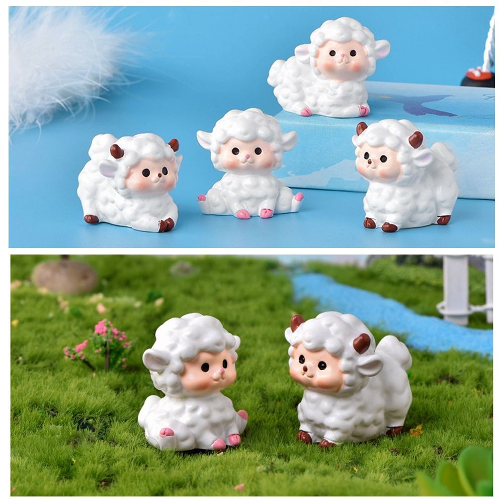 BEAUTY Accessories Micro Landscape Handicrafts Animal Model Sheep Figurines Little Statue DIY Bonsai Ornament Home Decoration Fairy Garden Miniature Dairy Sheep