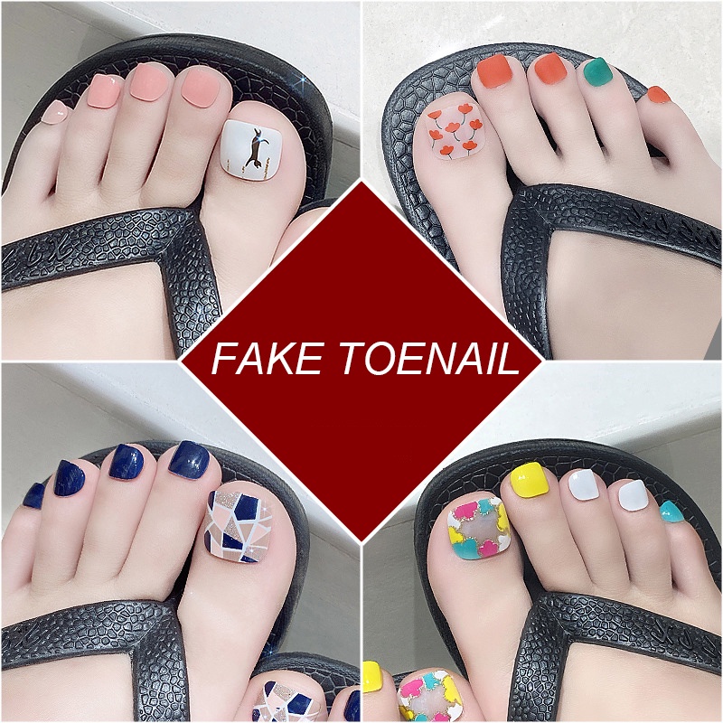 [Hàng mới về] Set 24 móng chân giả kèm keo và dũa móng