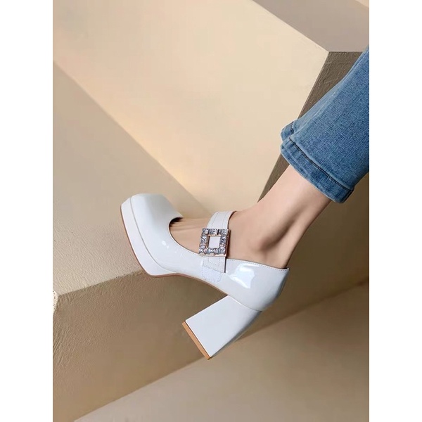 Order _ A12 Giày lolita 3 màu cổ điển Pháp đế trụ 9cm