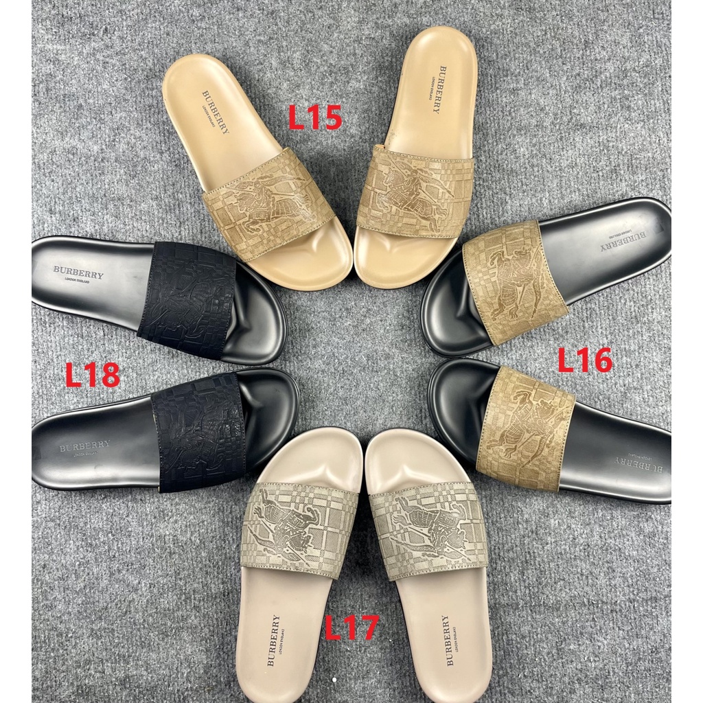 Siêu phẩm BURBERRY Da Bò Siêu Bền quai may Chắc Chắn ,Dép mẫu mới cao cấp