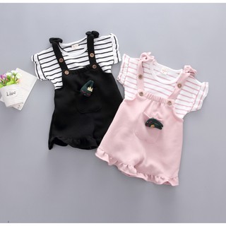 Bộ váy áo tay ngắn dành cho bé gái 1-3 tuổi rất kute TEL011