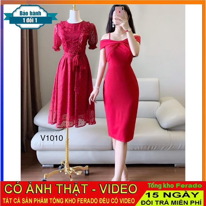[ xả kho ] MiD Đầm body đỏ đính nơ ngực V1162 Mie Design kèm ảnh thật