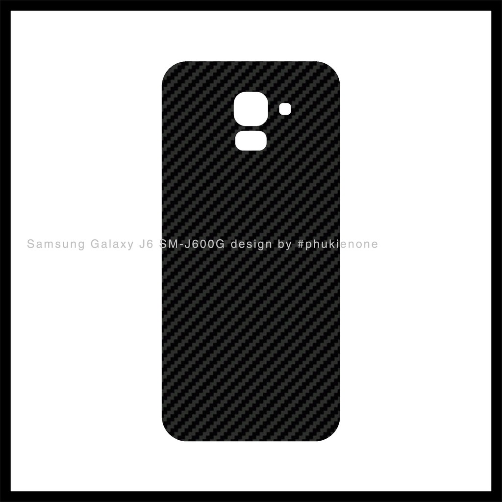 Decal dán lưng Samsung J6 carbon đen