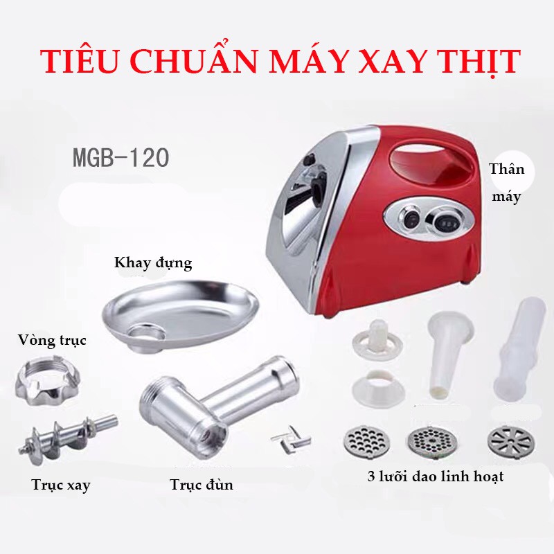 [CÓ BẢO HÀNH] MÁY ĐÙN THỊT, MÁY LÀM XÚC XÍCH, XAY RAU CỦ QUẢ, LÀM GIÒ CHẢ ĐA NĂNG, DỄ THÁO RỜI VỆ SINH - LB147211