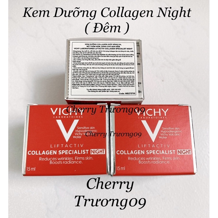 Kem Dưỡng Vichy Collagen Chống Lão Hoá, Da Đều Màu Ngày/Đêm