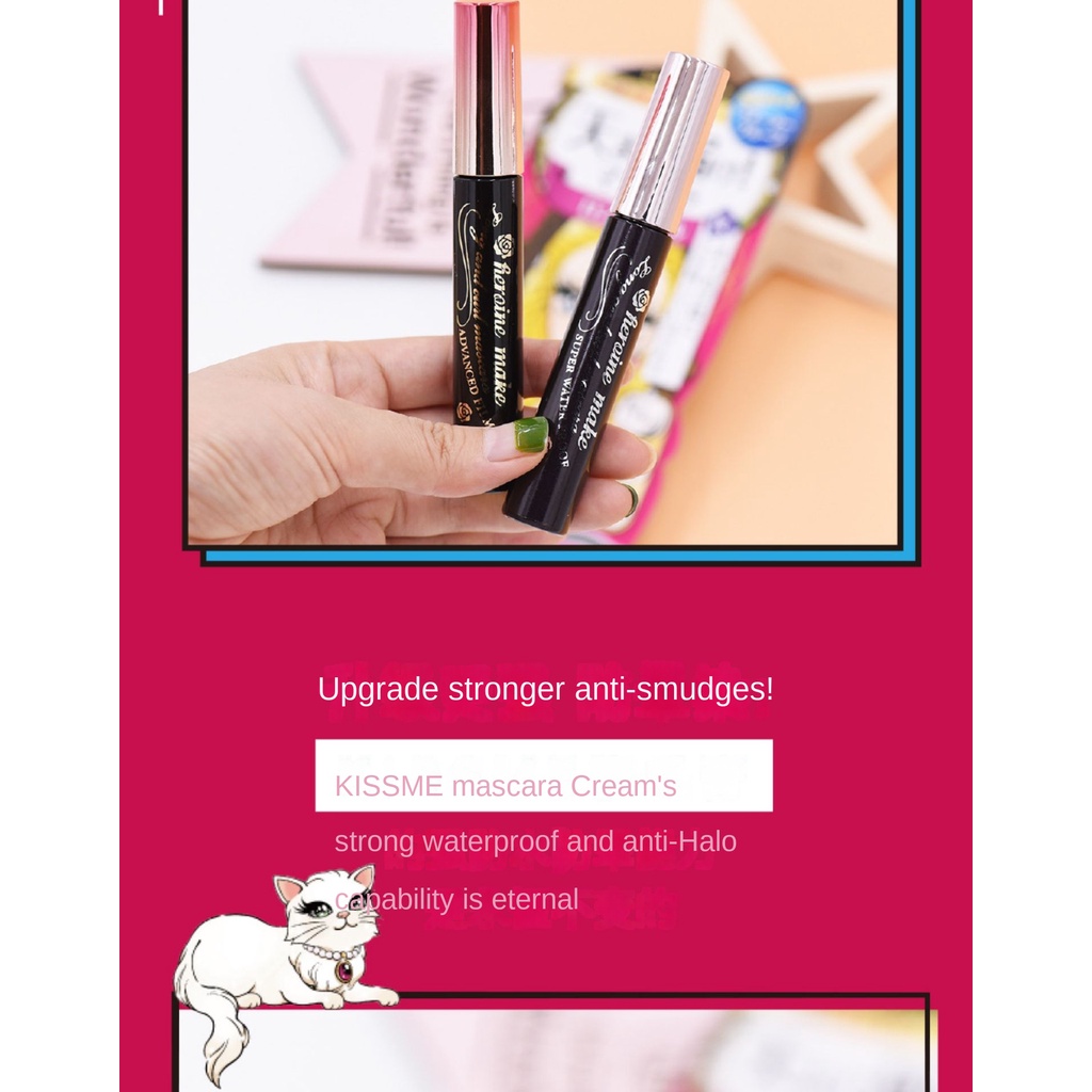 Mascara Kiss me Chống Nước Chống Dị Ứng Làm Dài Dày Và Cong Mi