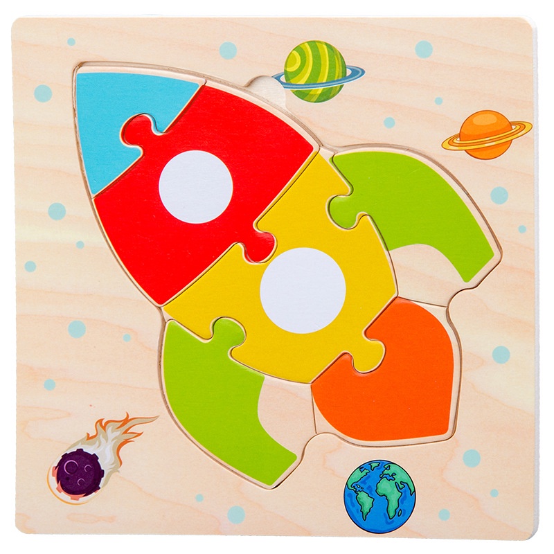 Đồ chơi tranh gỗ xếp hình 3D MALABEO KIDS tranh gỗ ghép hình 15 x 15cm sáng tạo phát triển trí tuệ