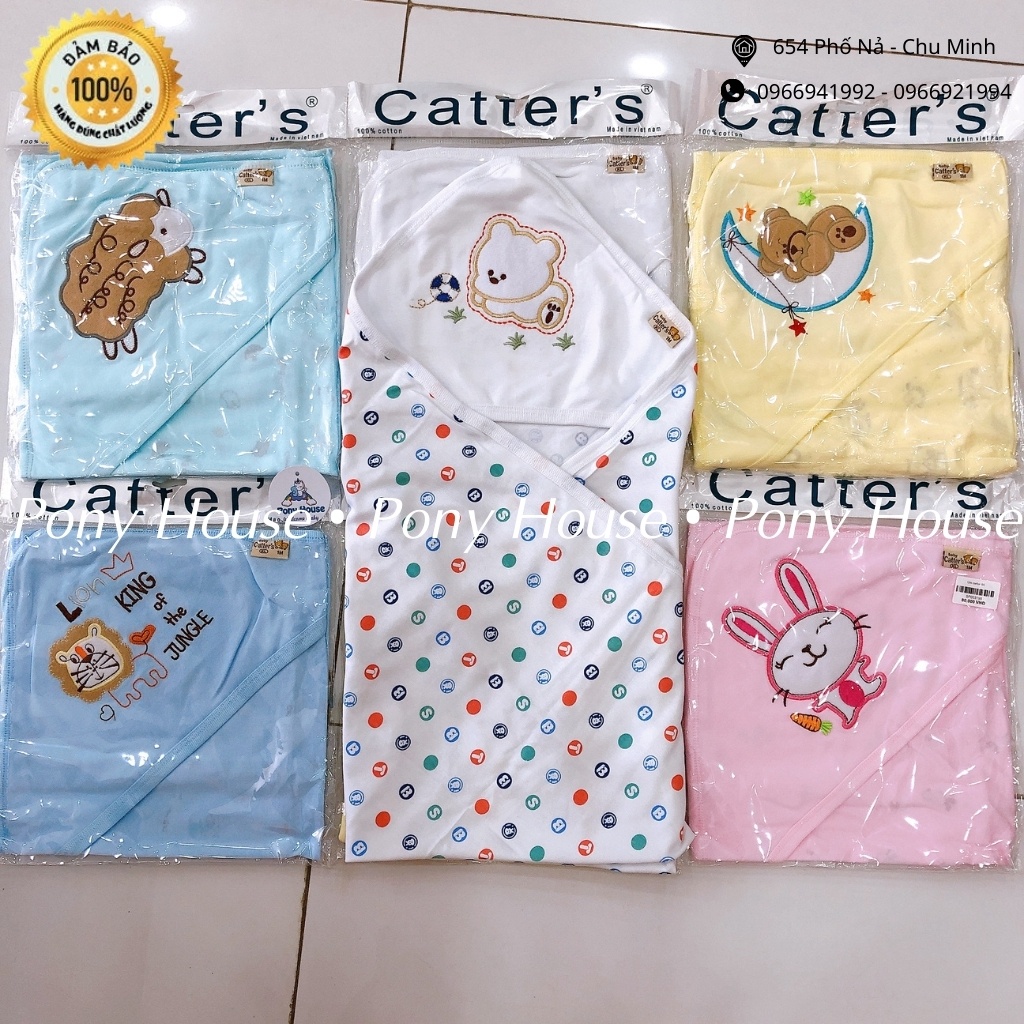 Chăn Ủ Choàng Catter - Chăn Ủ Úm Choàng Cotton Mềm Mịn An Toàn Cho Bé Sơ Sinh