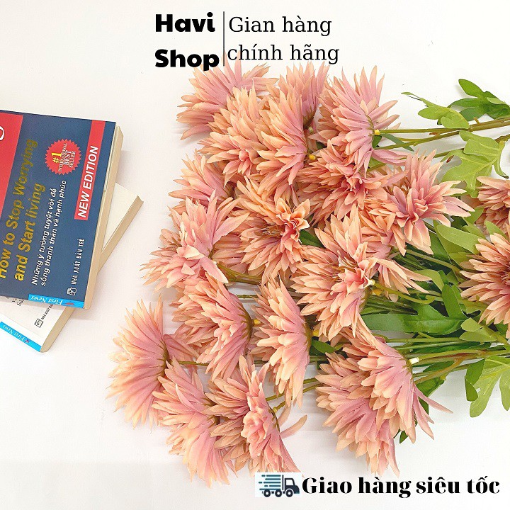 Hoa giả - Hoa Cúc kim cương Havi 65cm trang trí đẹp, đơn giản, nhẹ nhàng