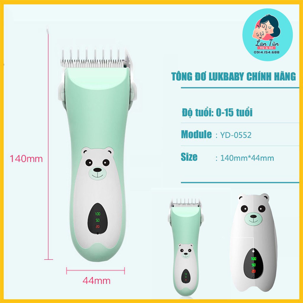 Tông đơ cắt tóc sơ sinh, cắt tóc trẻ em 0-15 tuổi Lukbaby-TẶNG DÂY BUỘC TÓC