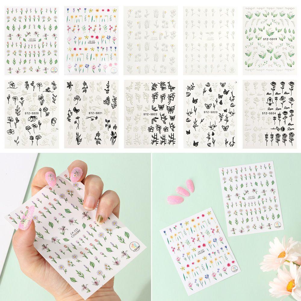 Miếng Dán Trang Trí Móng Tay Hình Hoa Xinh Xắn