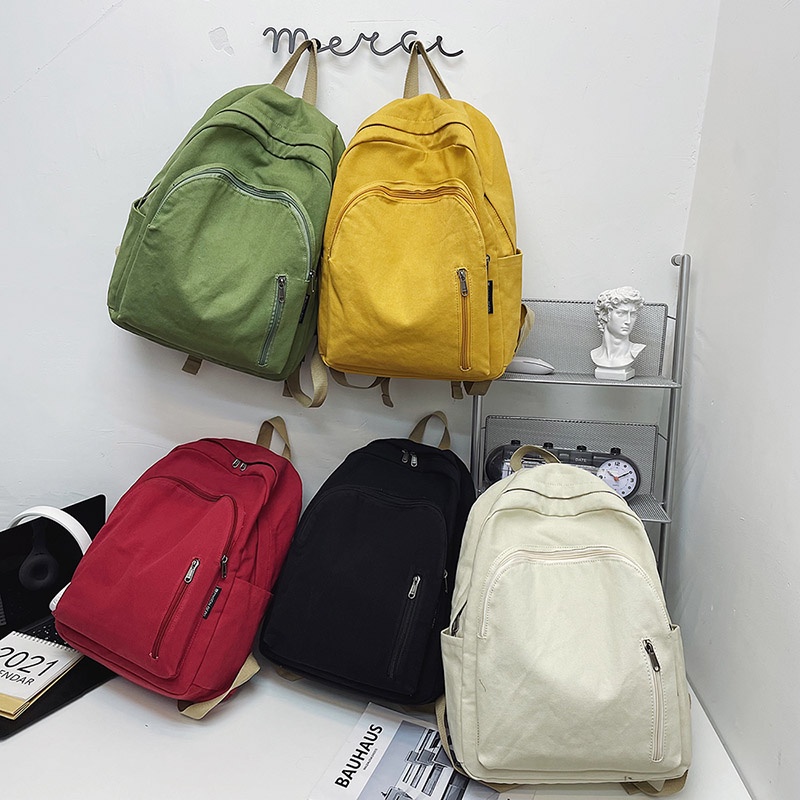 Ba lô đi học PRETTYZYS sức chứa lớn phong cách Hàn Quốc thời trang 2021