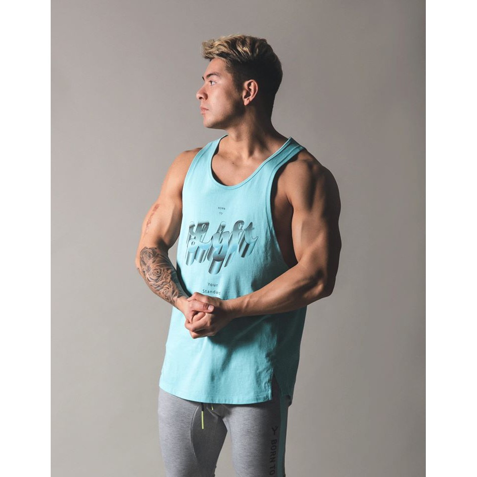 Áo tanktop tập gym nam LYFT chất cotton 100% co dãn 4 chiều