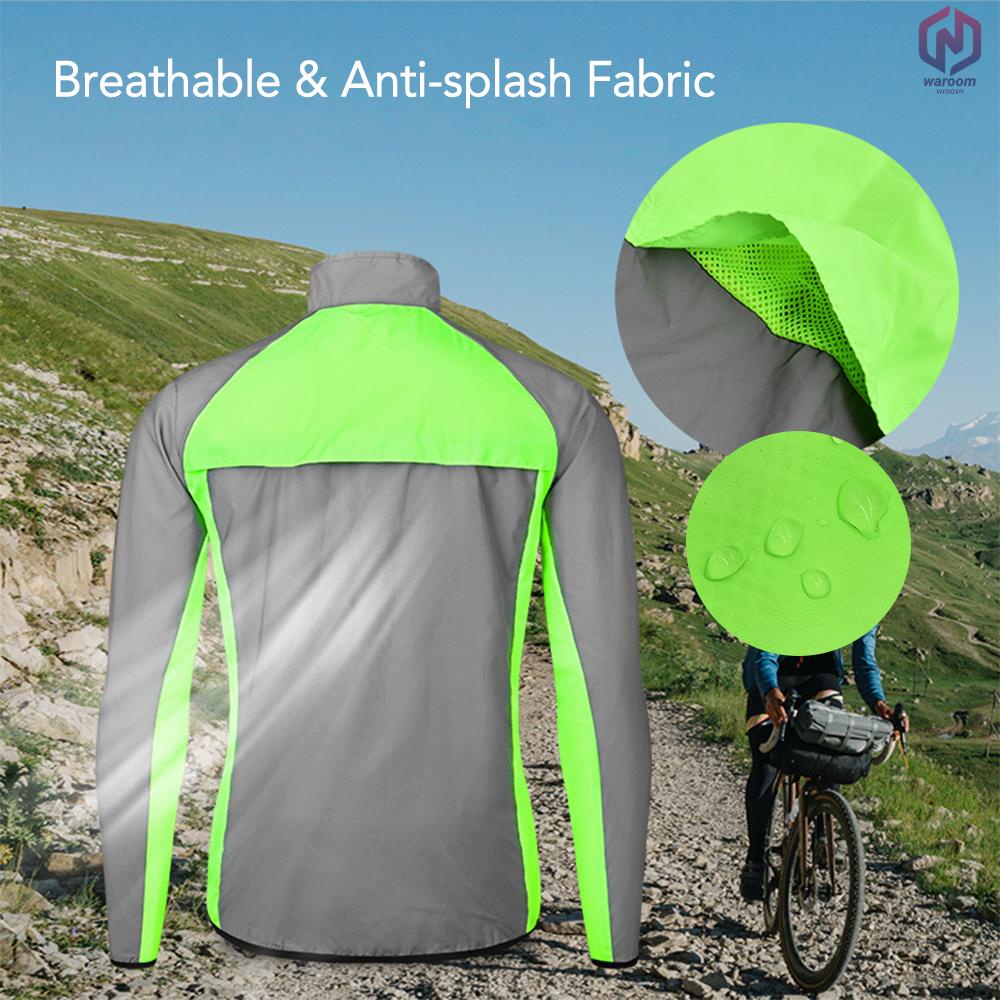 Áo Khoác Phản Quang Chống Gió Chống Nước Mau Khô Co Giãn Thoáng Khí Cho Nam Chạy Bộ Xe Đạp