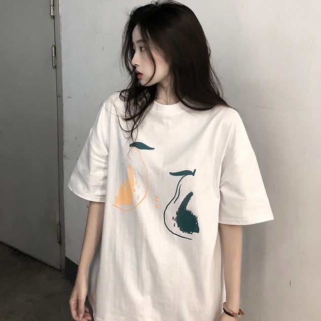 Áo thun ZHELIHANGFEI tay ngắn dáng rộng in họa tiết trẻ trung cá tính thời trang