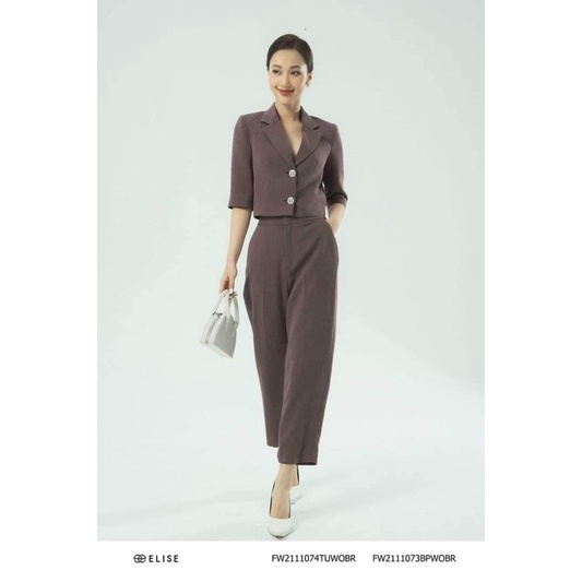 Bộ quần áo Vest lửng Nâu xốp Elise sz XL