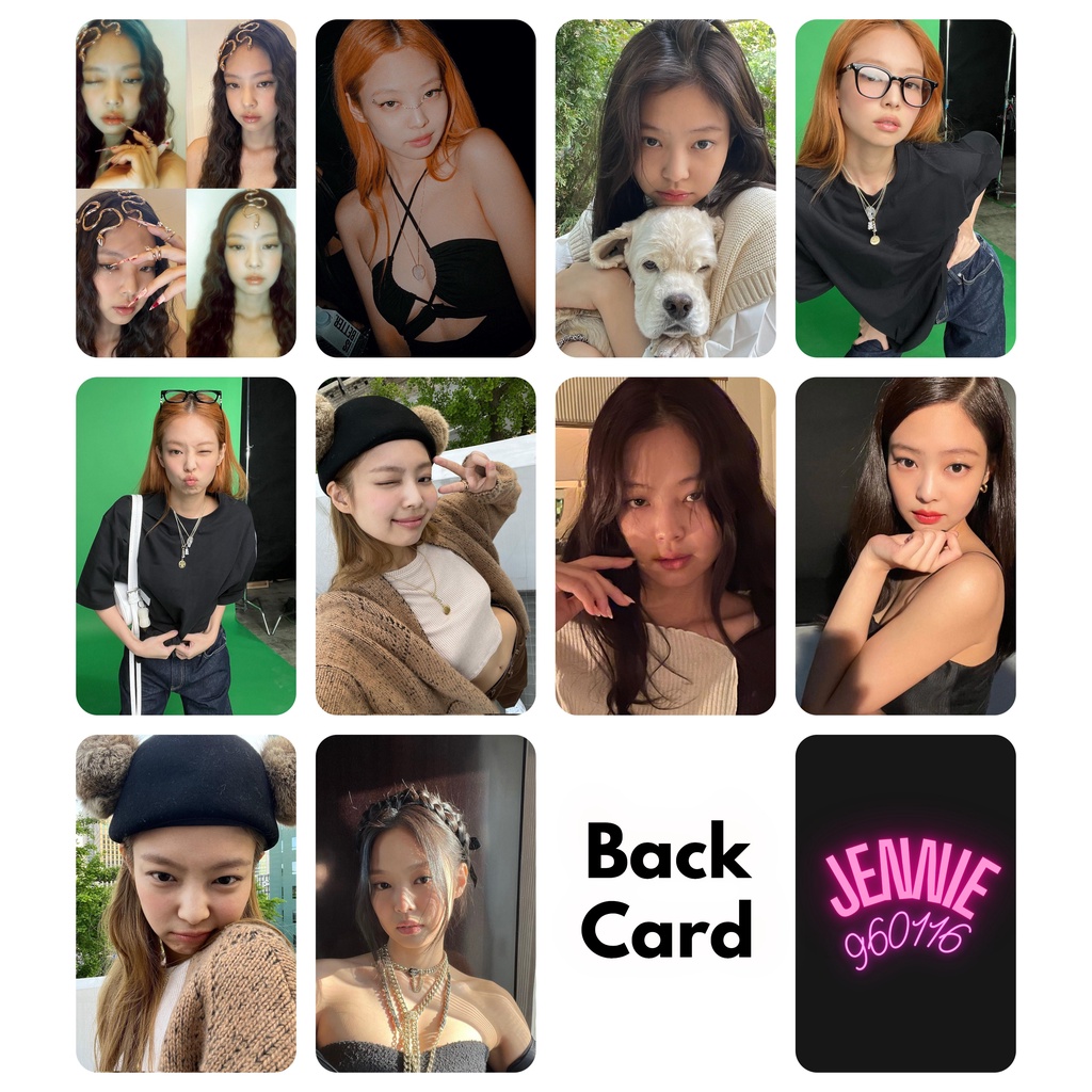 Set 10 card giấy bo góc in 2 mặt ảnh thành viên nhóm BLACKPINK - Jennie