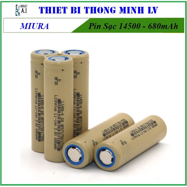 Pin Sạc 14500 Đầu Bằng 680mAh 3V7