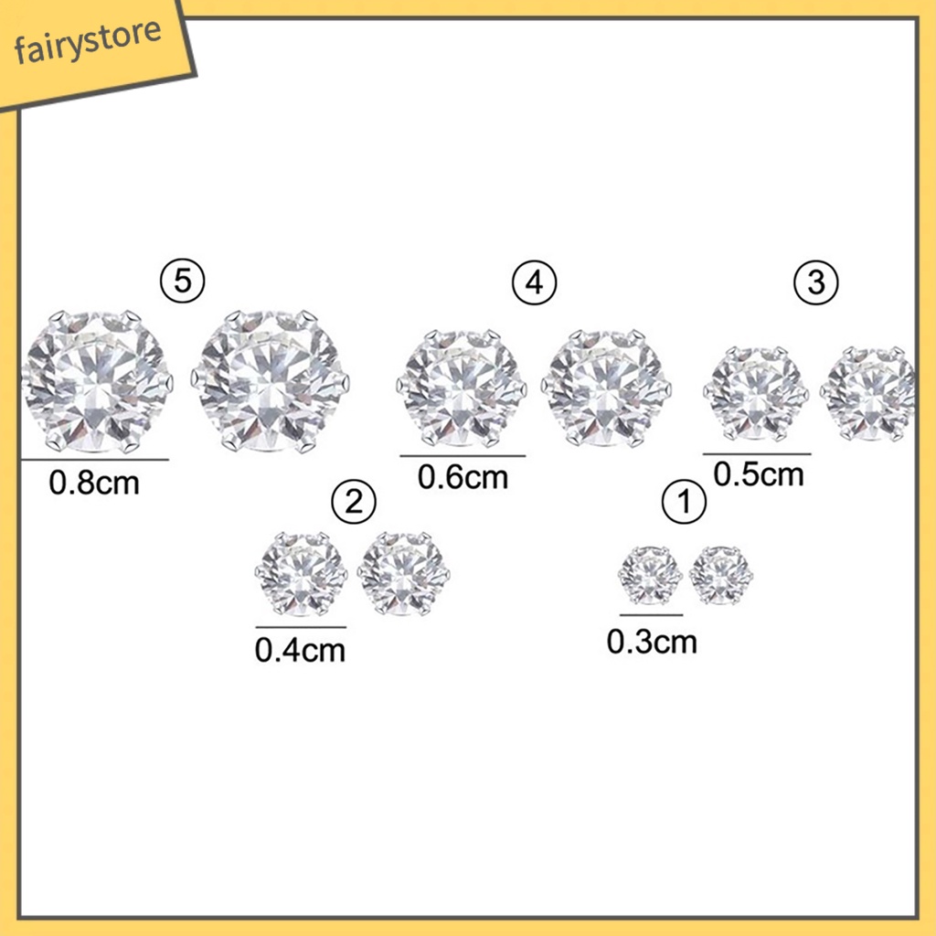 Set 12 đôi bông tai đính đá cubic zirconia