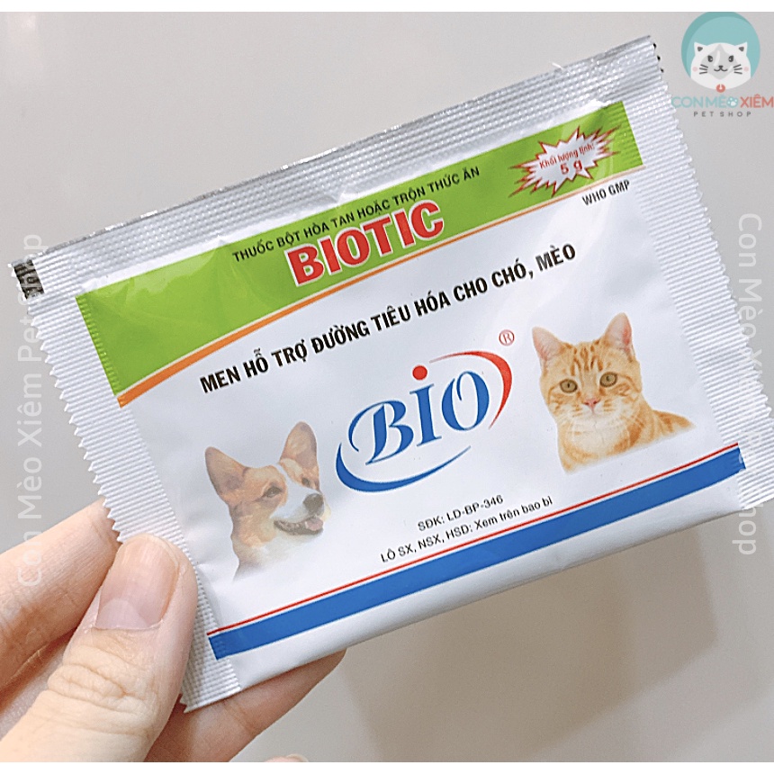 Men tiêu hoá cho chó mèo Biotic 5g, men bio hổ trợ đường tiêu hoá thú cưng Con Mèo Xiêm