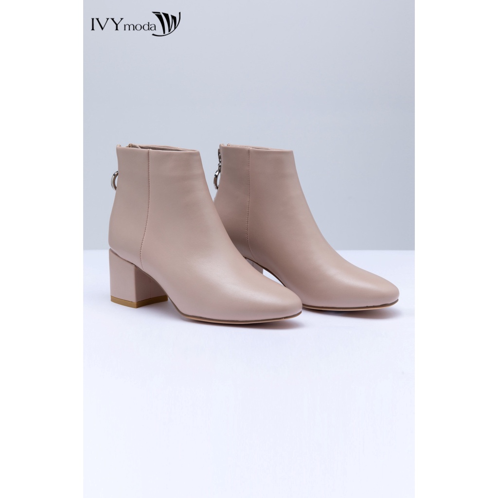 Boots nữ cao gót khóa tròn IVY moda MS 52A1312