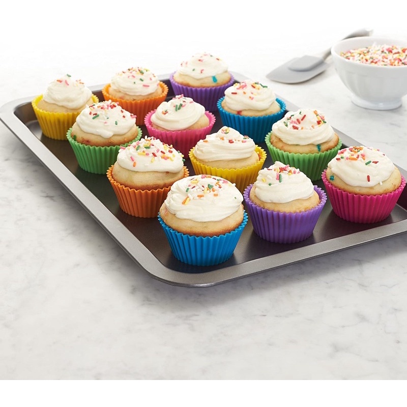 Khuôn Cupcake silicone làm bữa phụ bánh Bông lan Muffin cho bé ăn dặm